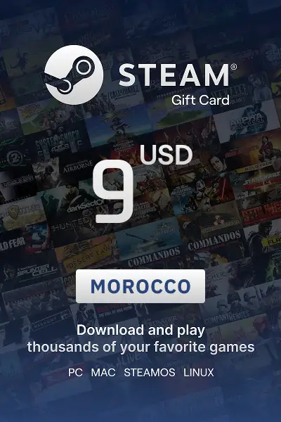 Steam Wallet 9 USD Gift card (Morocco) - Digital Key