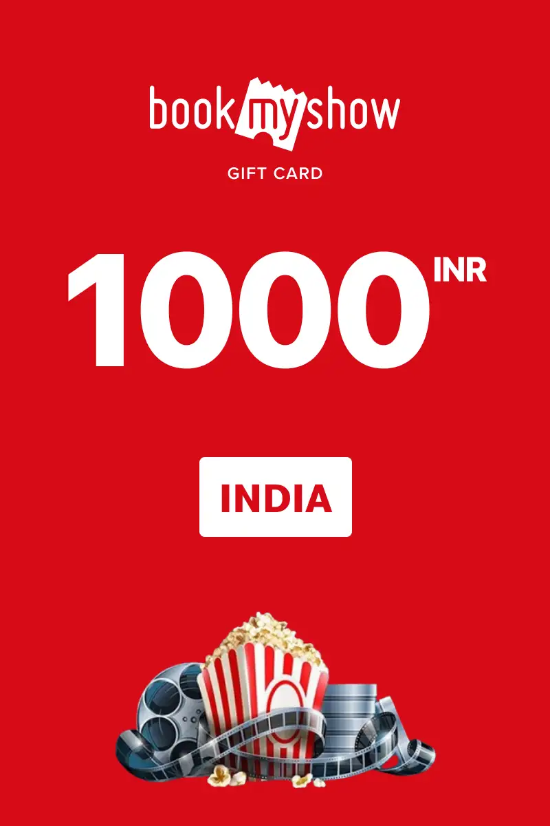 BookMyShow 1000 INR Gift Card (India) - Digital Key