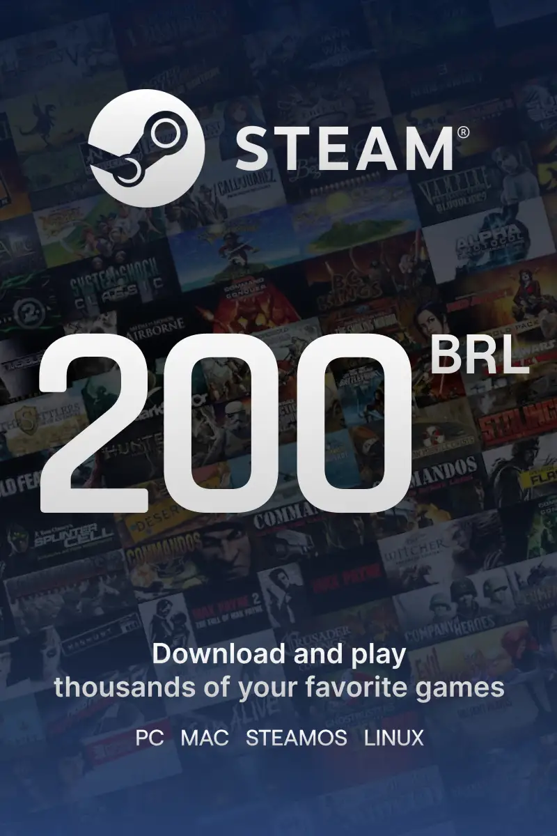 

Steam Wallet R$200 BRL Gift Card (BR) - Digital Code