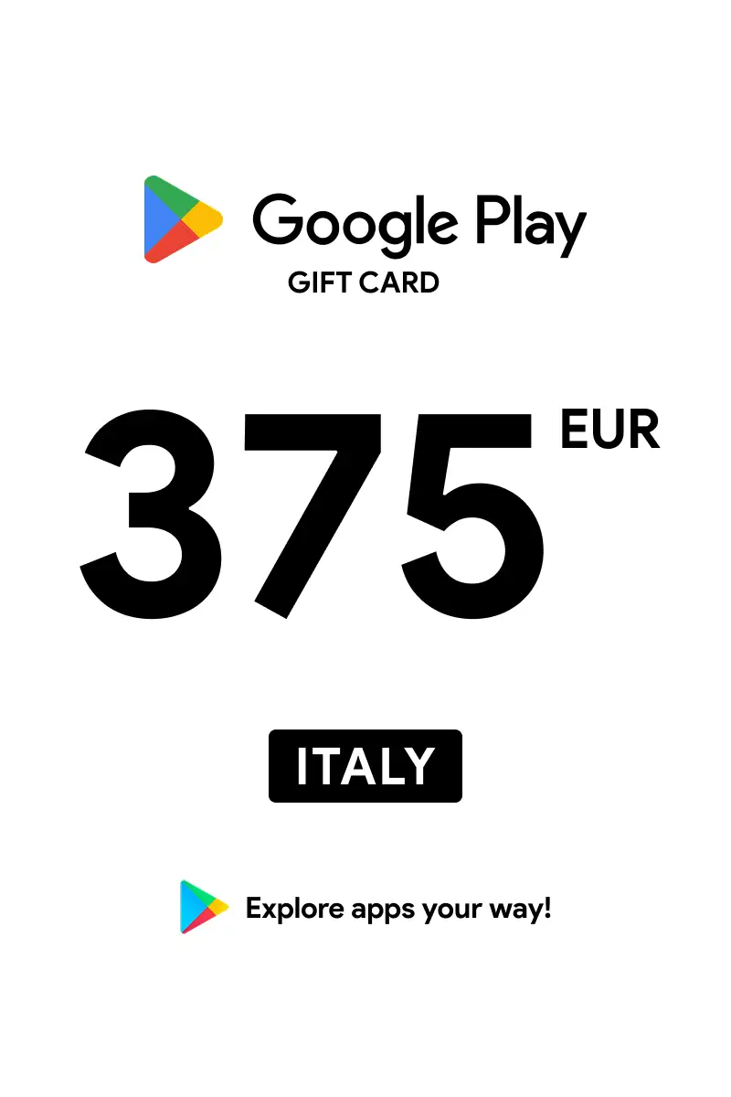 Google Play 375 EUR Gift Card (Italy) - Digital Key