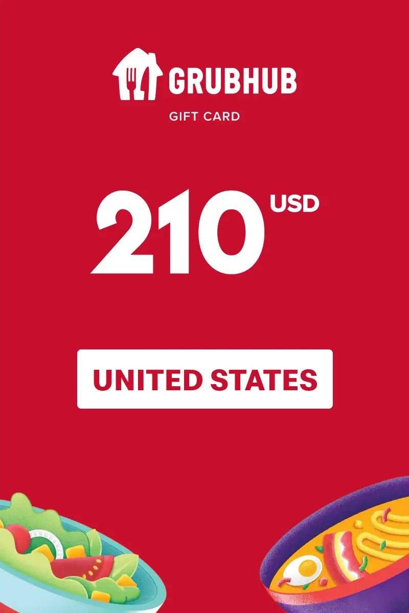 GrubHub 210 USD Gift Card (United States) - Digital Key