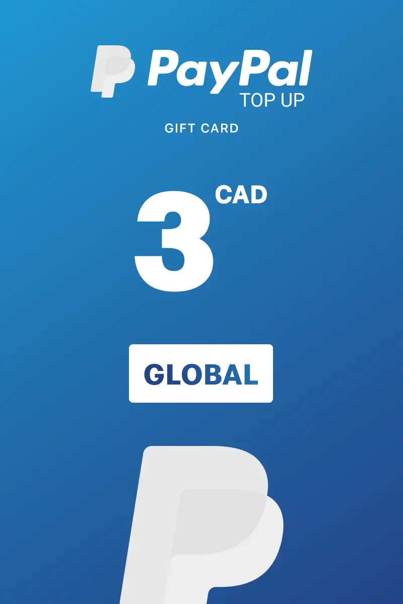 PayPal Instant Top Up 3 CAD Gift Card (Global) - Digital Key