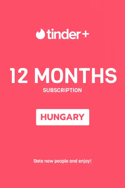 Tinder Plus - 12 Months Subscription (Hungary) - Digital Key