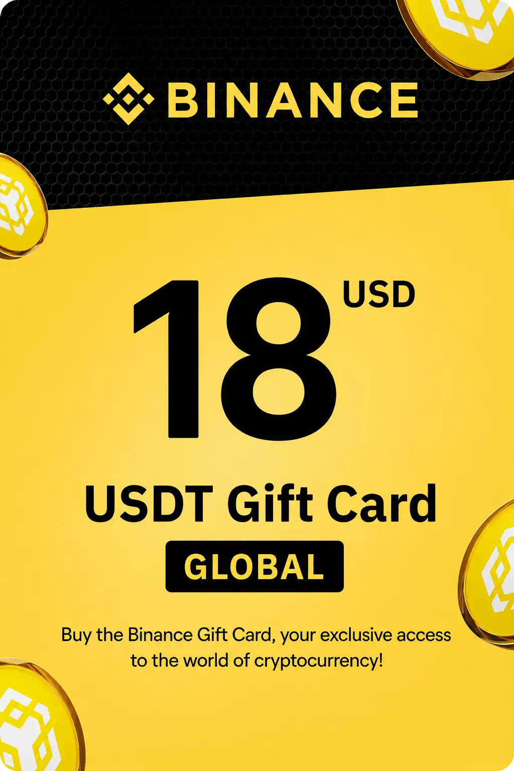 Binance (USDT) 18 USD Gift Card (Global) - Digital Key