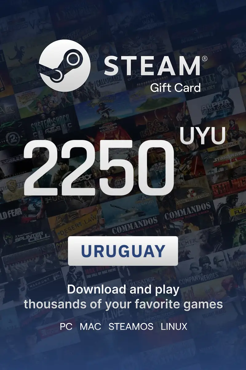 Steam Wallet 2250 UYU Gift Card (Uruguay) - Digital Key