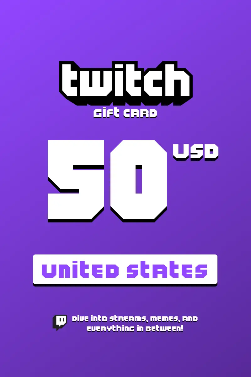 Twitch 50 USD Gift Card (United States) - Digital Key