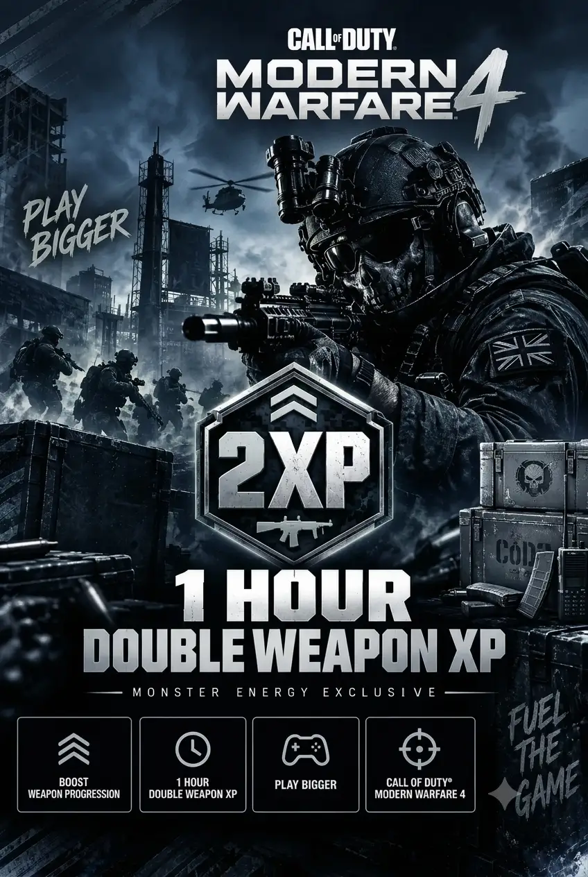 Call of Duty - Modern Warfare 4 - 1 HOUR DOUBLE WEAPON XP DLC (Global) (PC / PS4 / PS5 / Xbox One / Xbox Series X|S) - Official Website - Digital Key