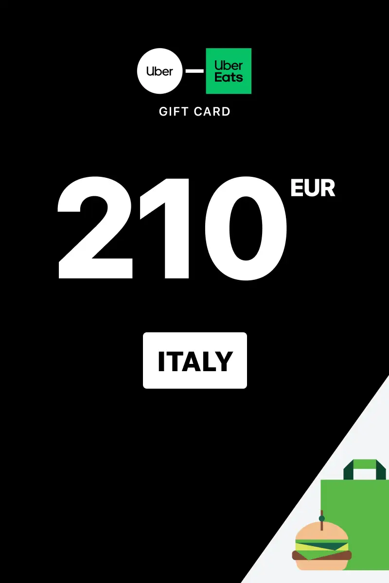 Uber Rides and Uber Eats 210 EUR Gift Card (Italy) - Digital Key