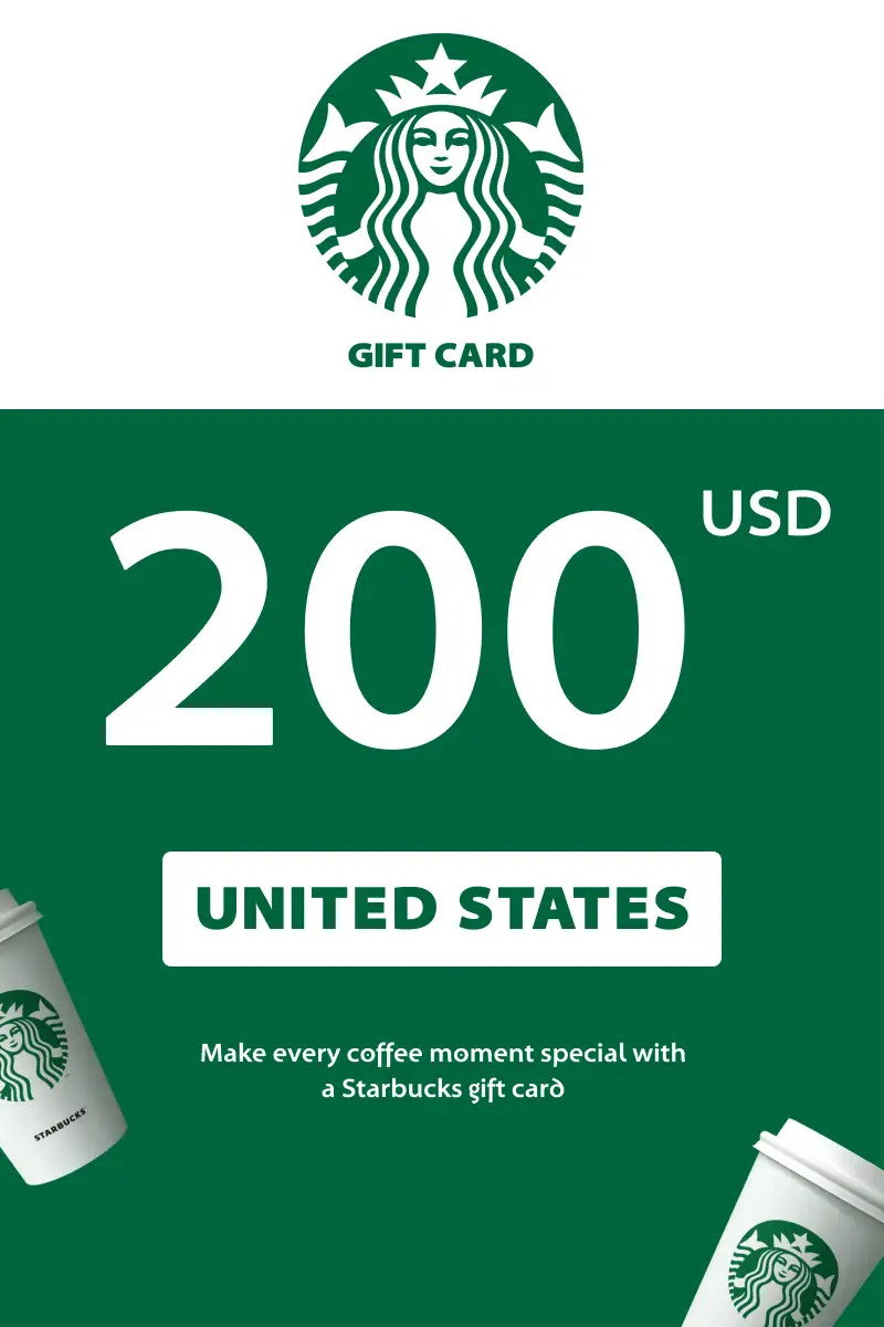 Starbucks 200 USD Gift Card (United States) - Digital Key