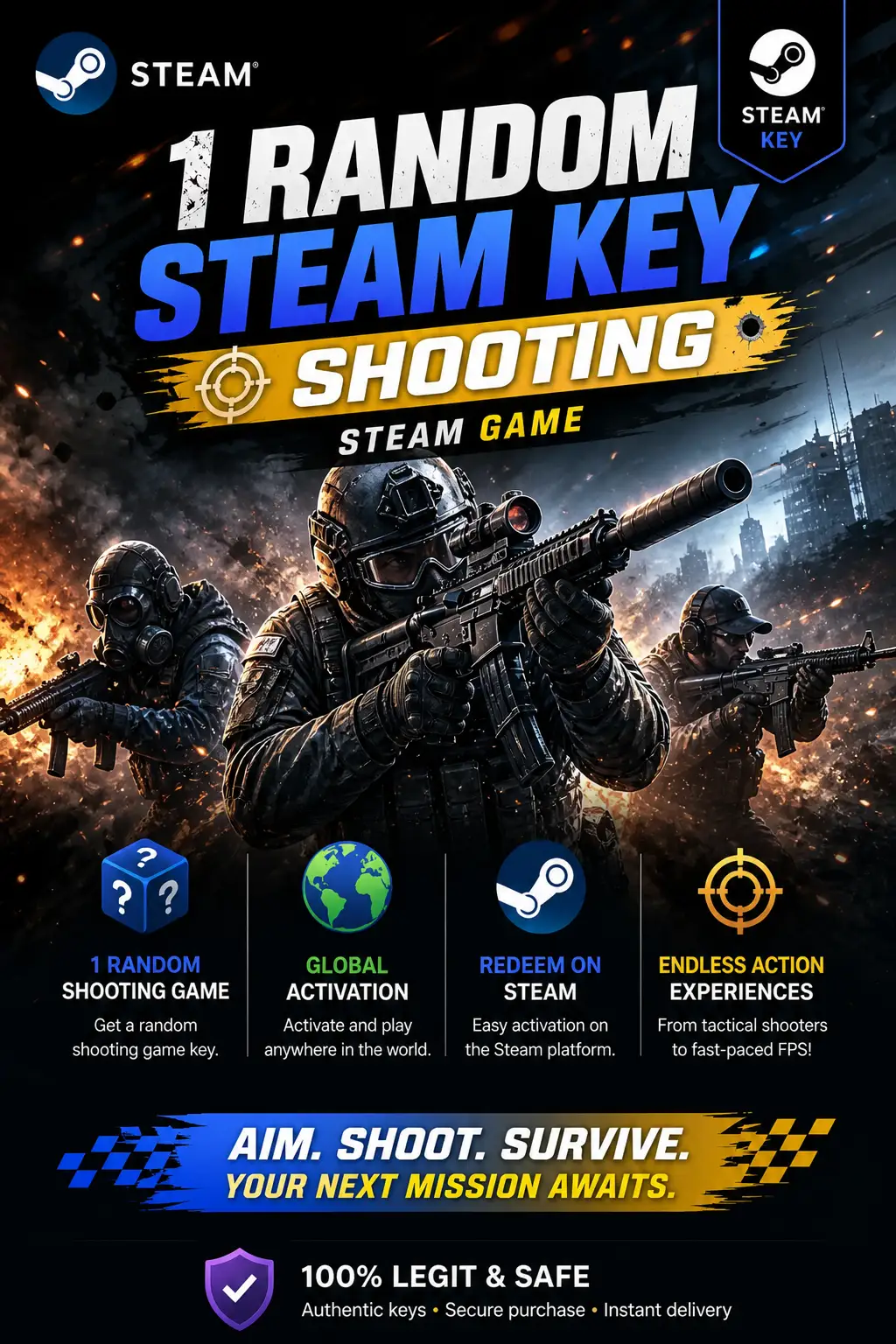 1 Random Shooting Steam Game Steam Digital Key