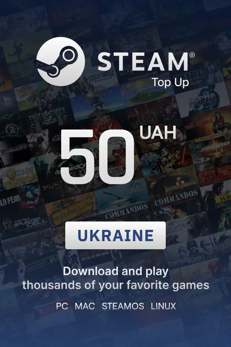 Steam Top Up 50 UAH (Ukraine) - Directopup - Digital Key