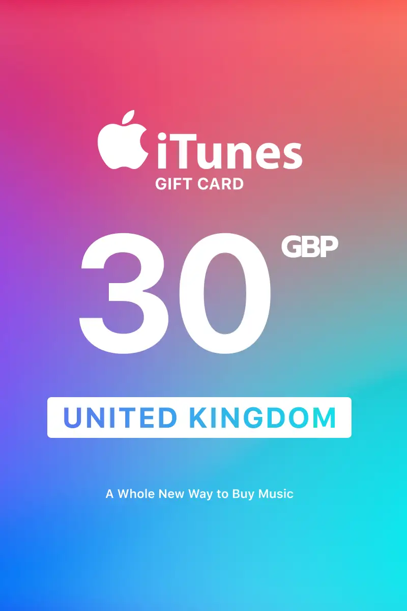 Apple iTunes 30 GBP Gift Card (United Kingdom) - Digital Key