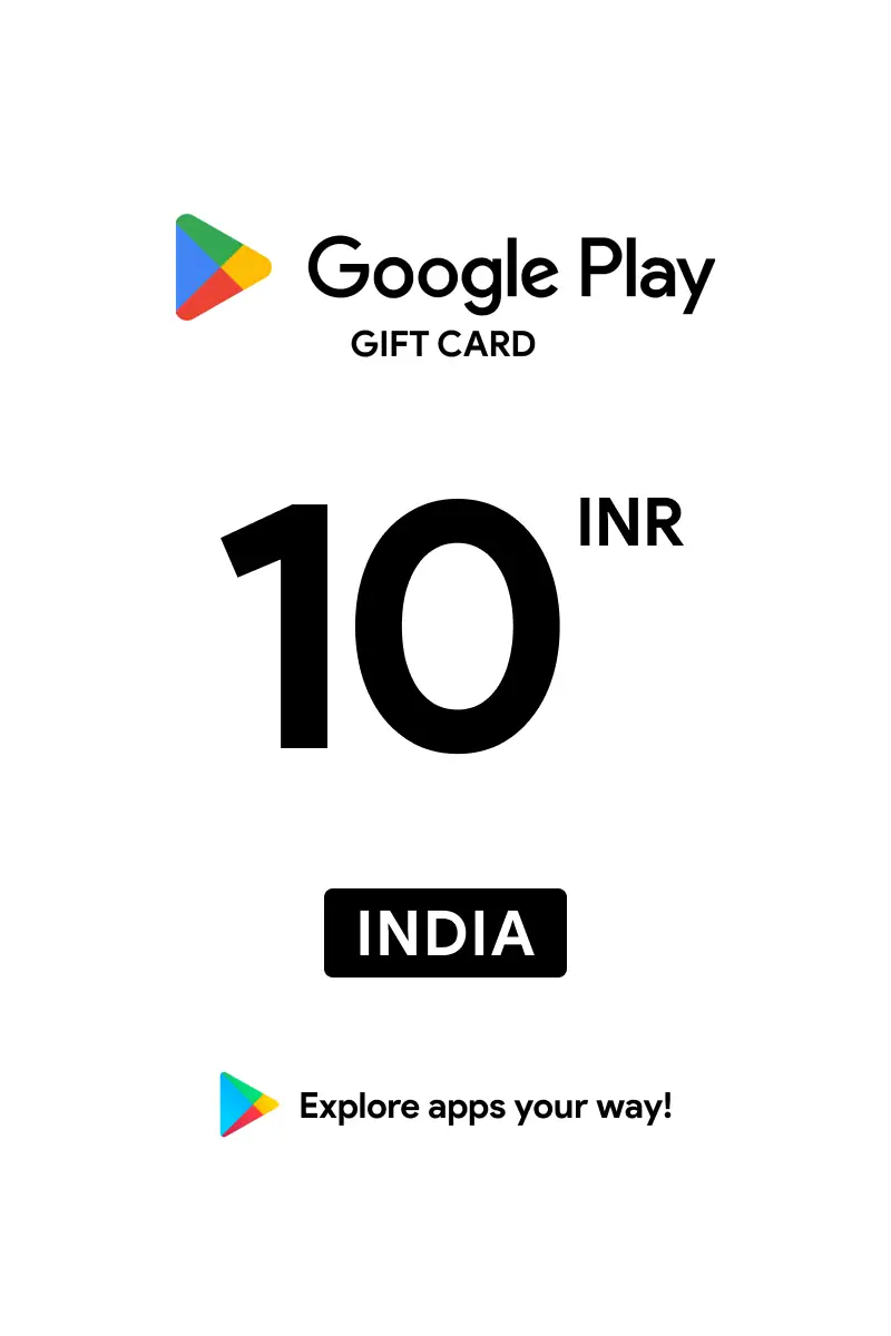 Google Play 10 INR Gift Card (India) - Digital Key