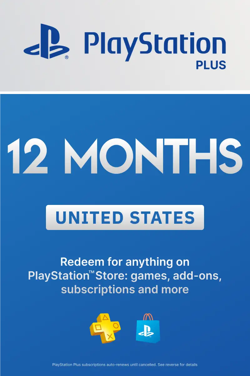 PlayStation Plus 12 Months Membership United States  PSN  Digital Key