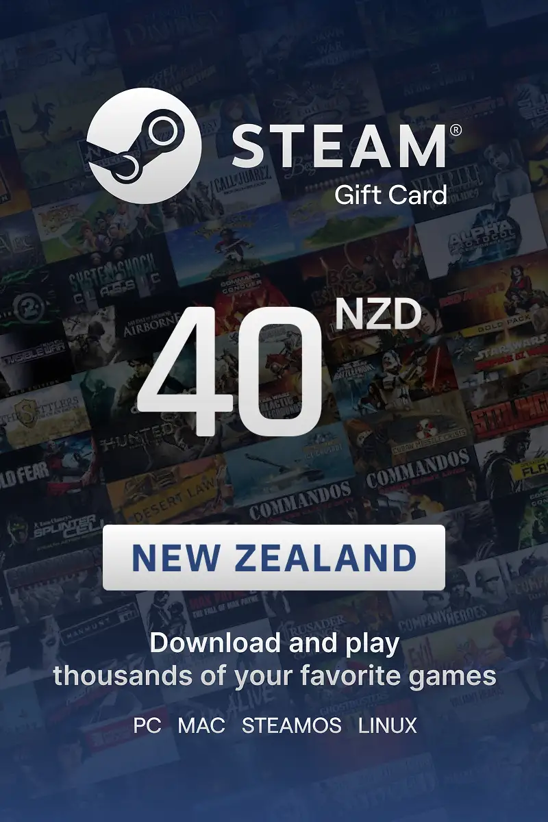 Steam Wallet 40 NZD Gift Card (New Zealand) - Digital Key