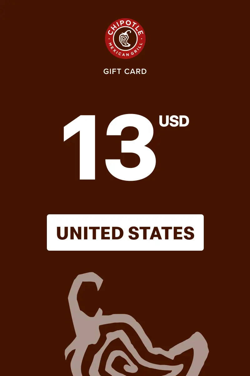 Chipotle 13 USD Gift Card (United States) - Digital Key