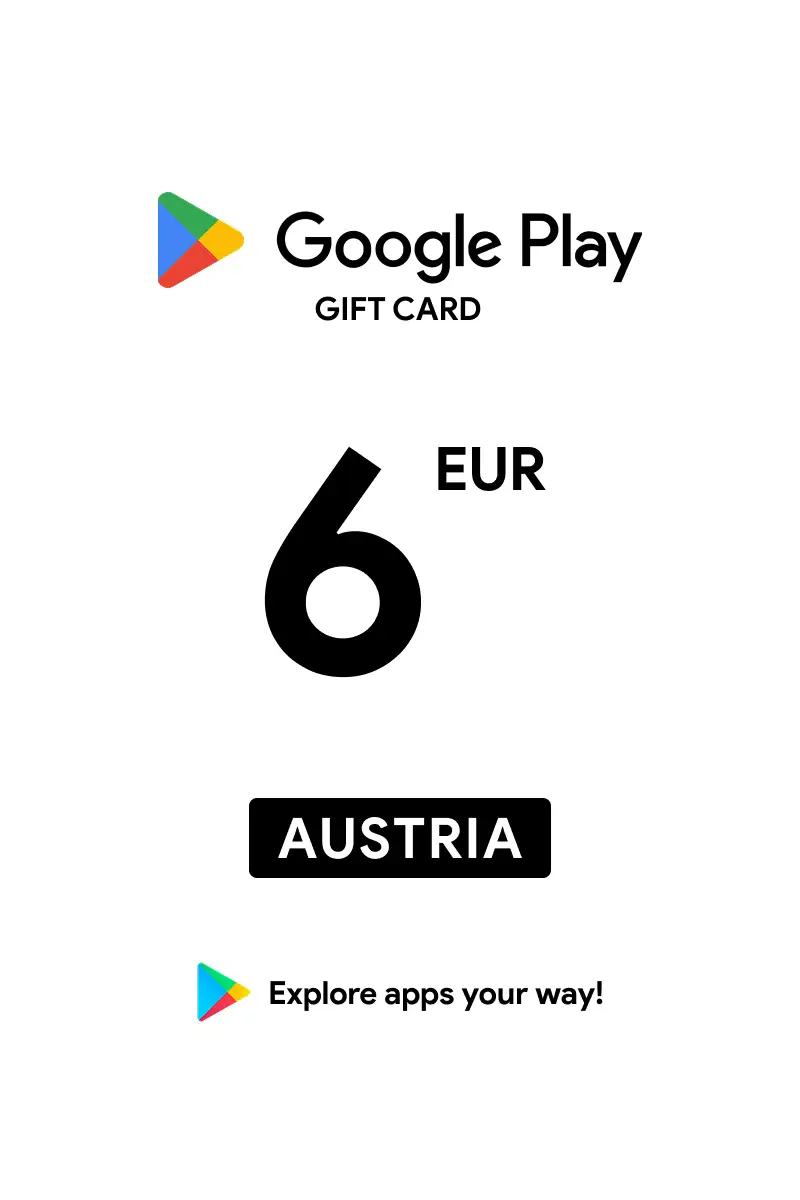 Google Play 6 EUR Gift Card (Austria) - Digital Key