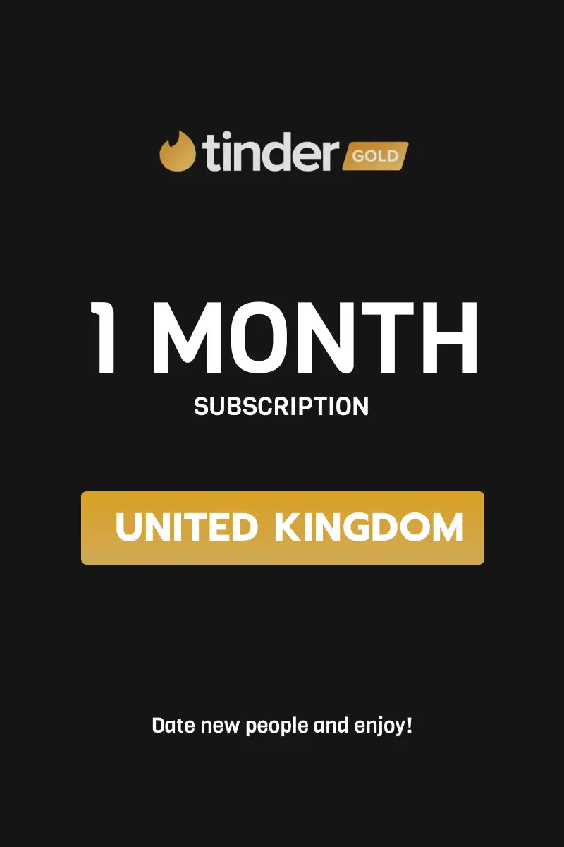 Tinder Gold 1 Month Subscription (United Kingdom) - Digital Key