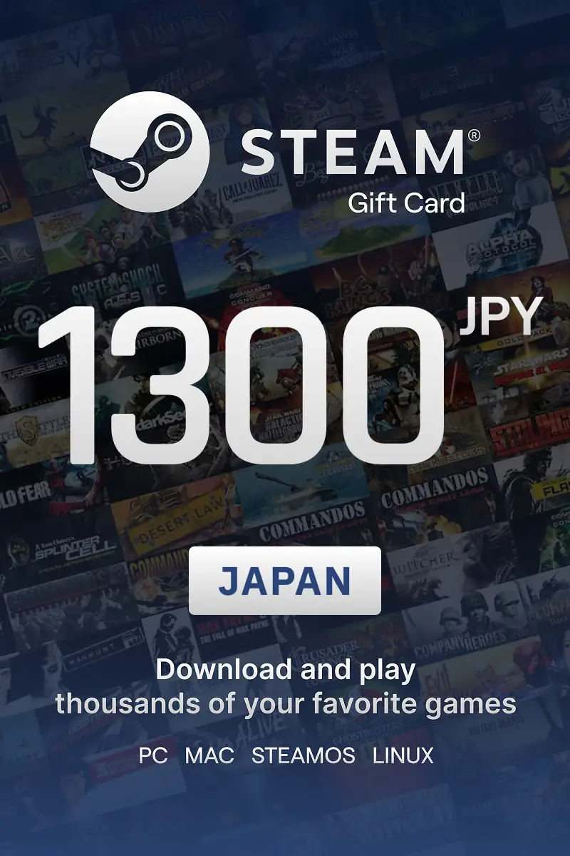 Steam Wallet 1300 JPY Gift Card (Japan) - Digital Key