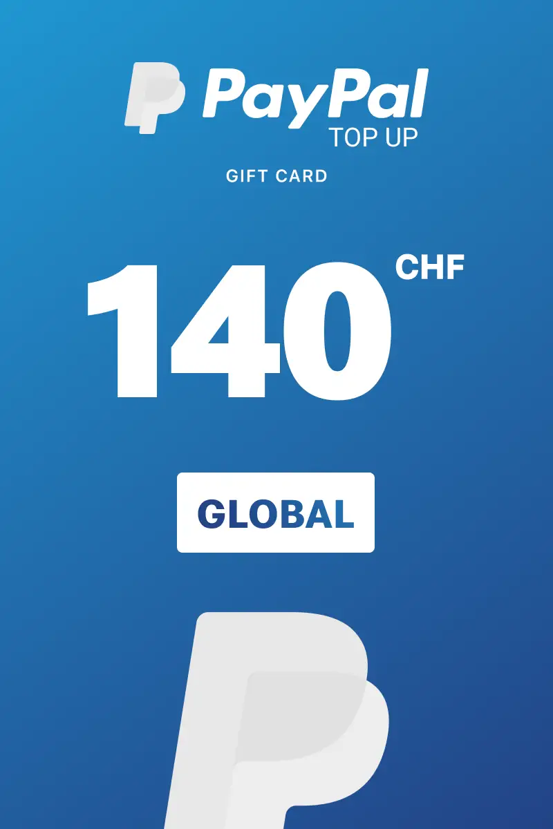 PayPal Instant Top Up 140 CHF Gift Card (Global) - Digital Key