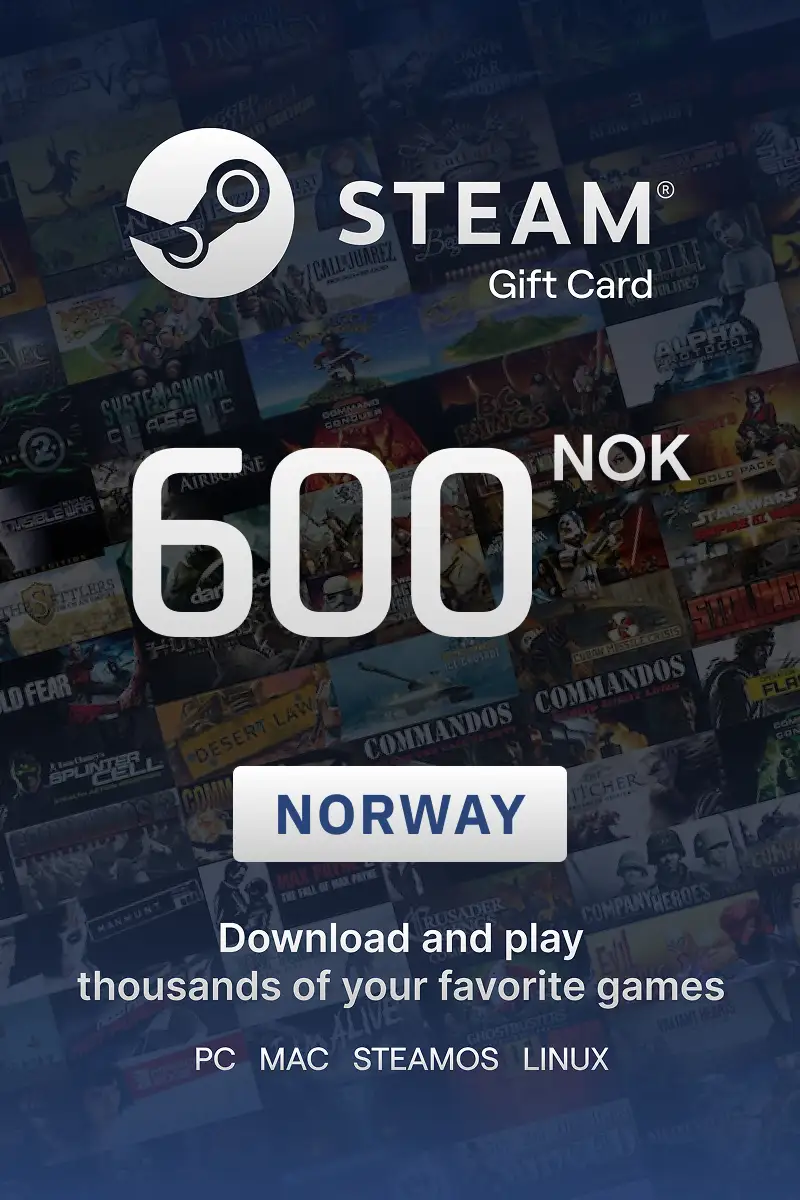 Steam Wallet 600 NOK Gift Card (Norway) - Digital Key