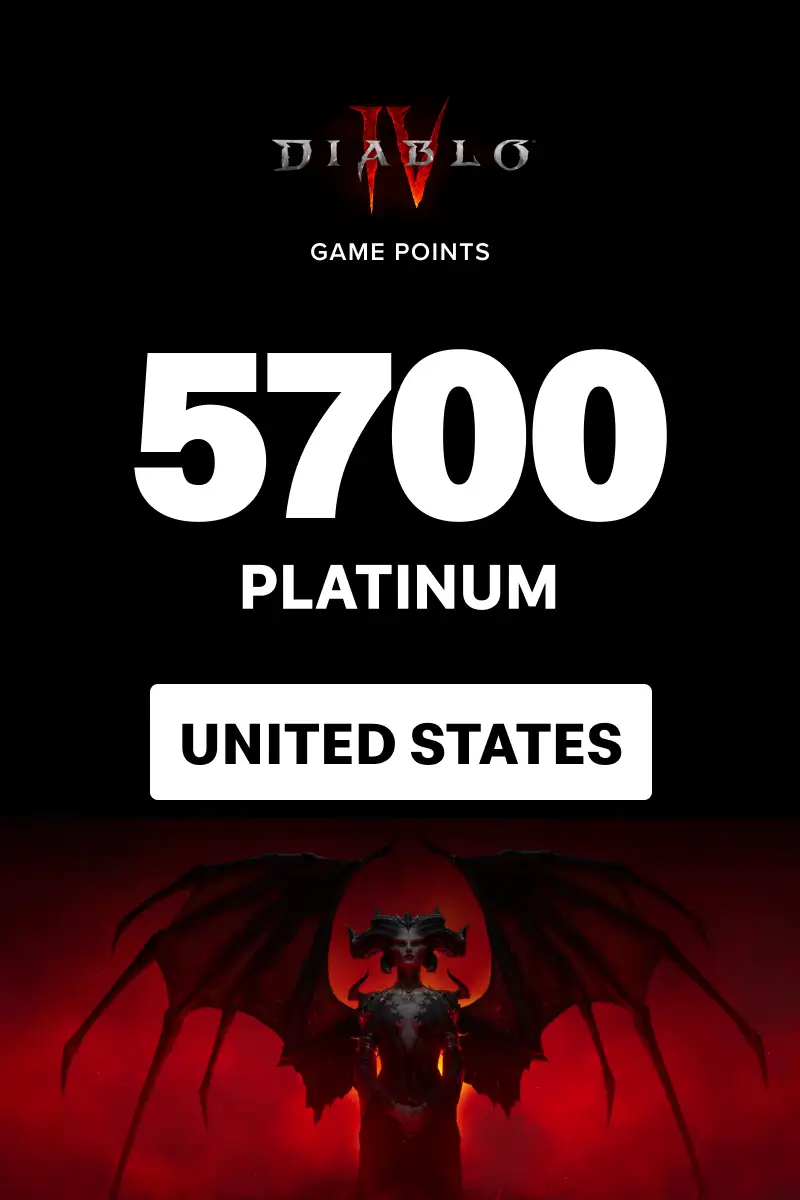 Diablo 4 - 5700 Platinum (United States) (Xbox One / Xbox Series X|S) - Xbox Live - Digital Key