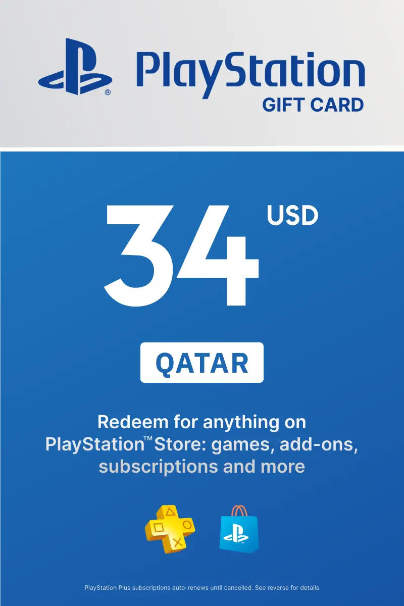 PlayStation Store 34 USD Gift Card (Qatar) - Digital Key