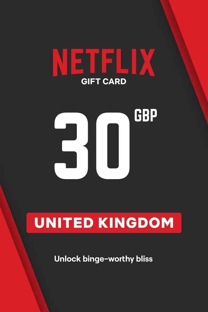 Netflix 30 GBP Gift Card (United Kingdom) - Digital Key