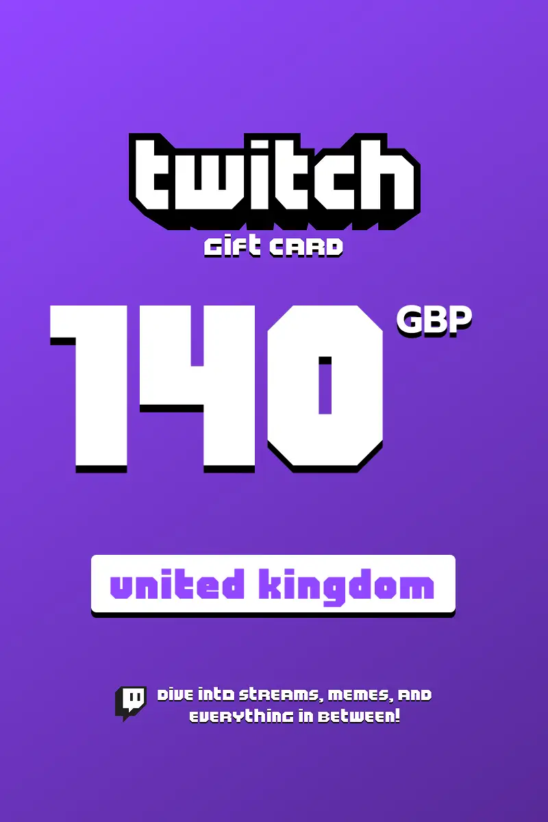 Twitch 140 GBP Gift Card (United Kingdom) - Digital Key