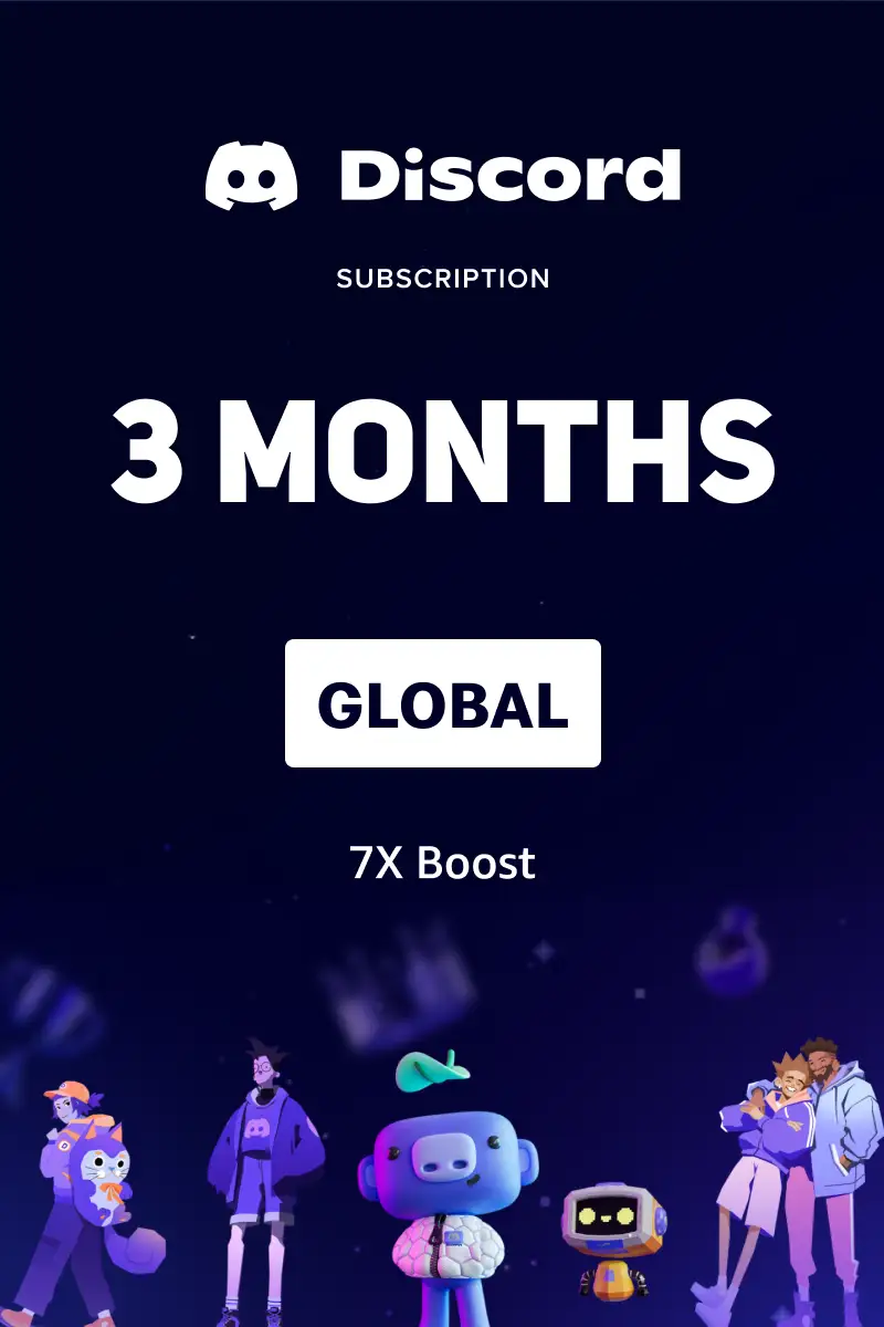 Discord Server - 7x Boost - 3 Months Subscription (Global) - Digital Key