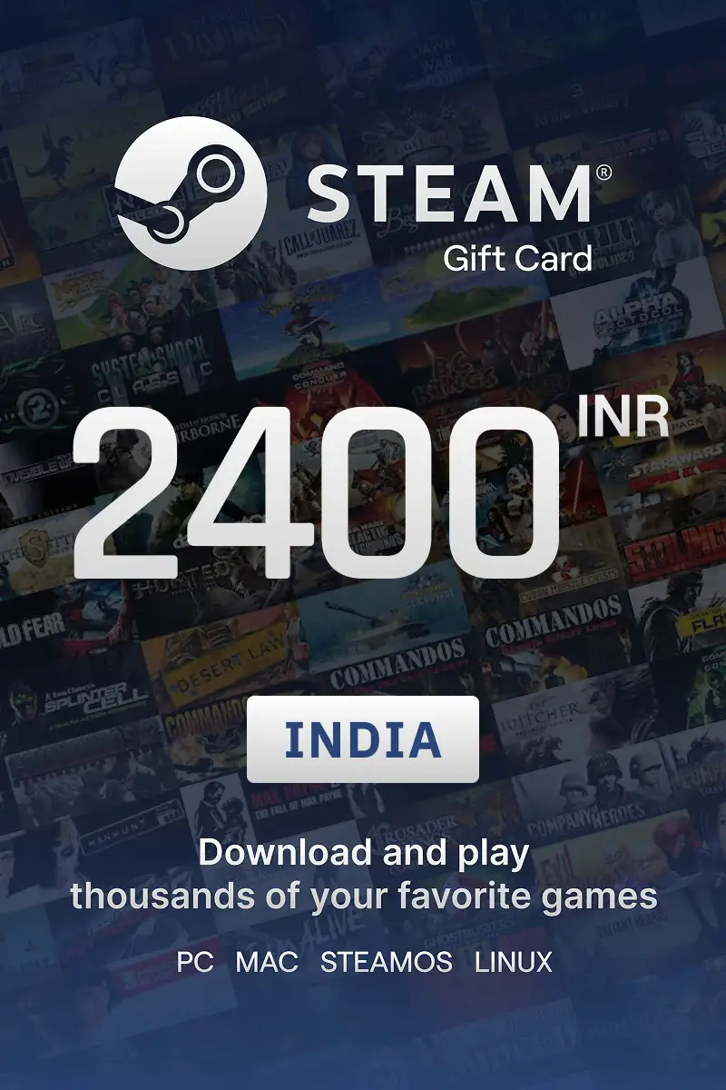 Steam Wallet 2400 INR Gift Card (India) - Digital Key afbeelding 1
