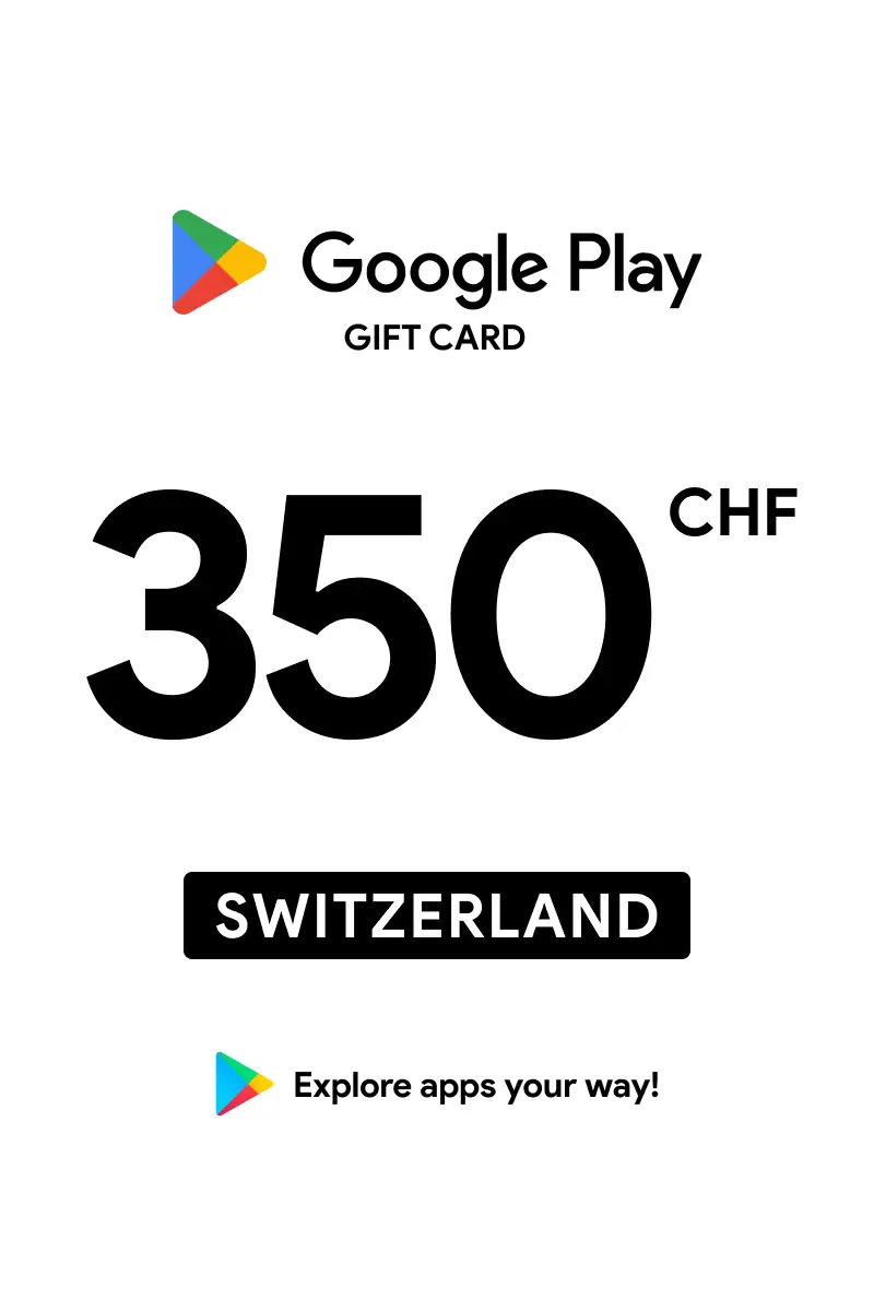 Google Play 350 CHF Gift Card (Switzerland) - Digital Key