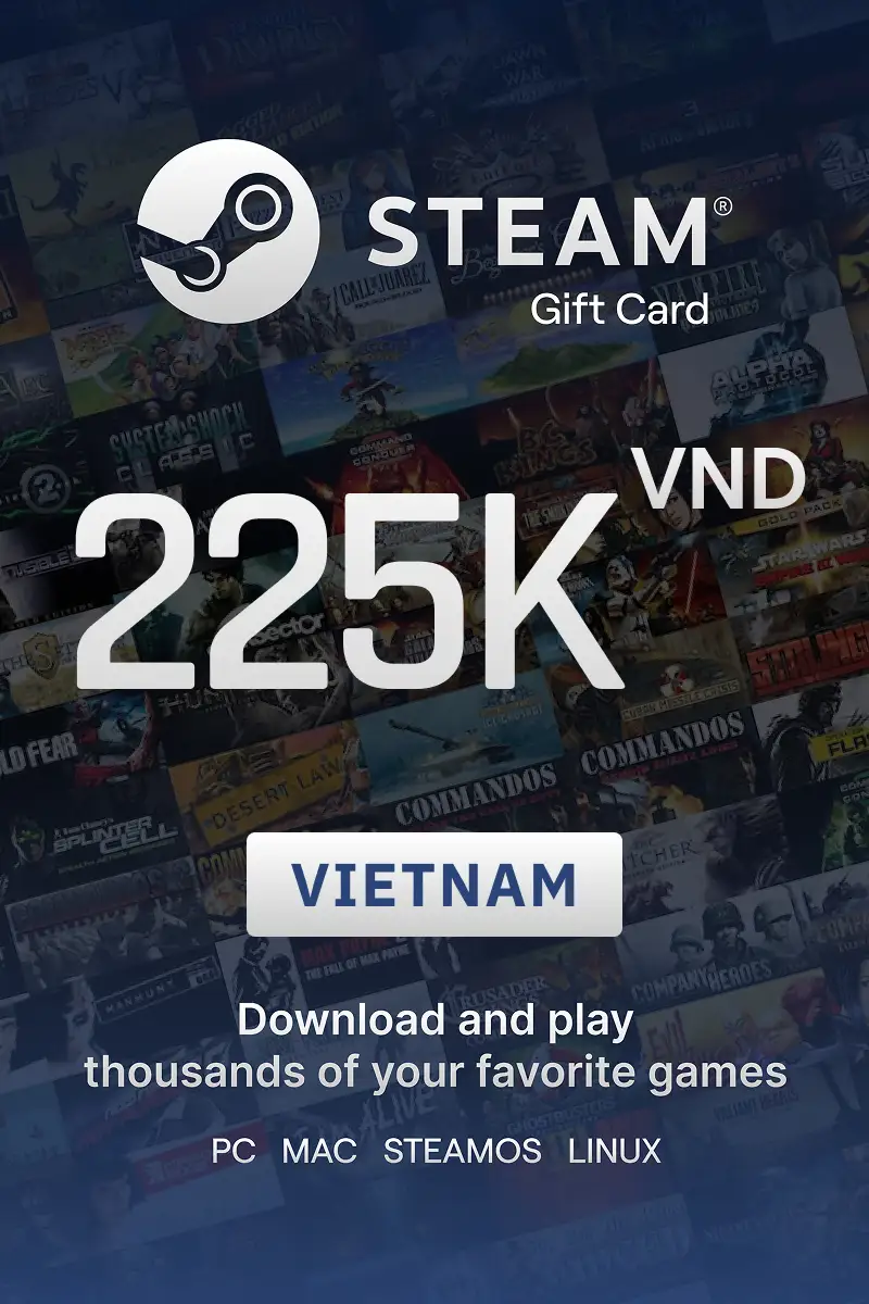 Steam Wallet 225000 VND Gift Card (Vietnam) - Digital Key
