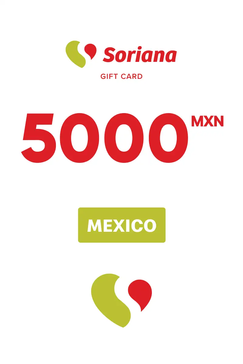Soriana 5000 MXN Gift Card (Mexico) - Digital Key