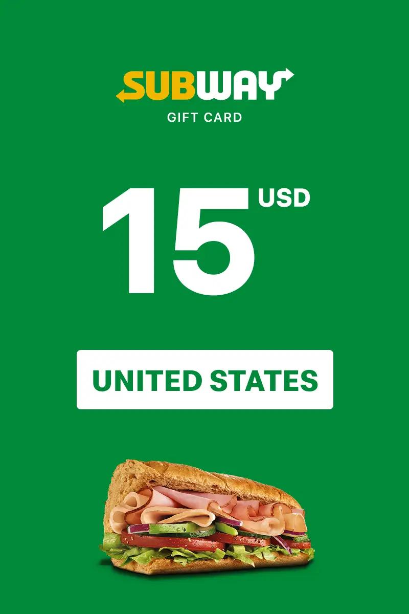 Subway 15 USD Gift Card (United States) - Digital Key