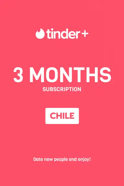Tinder Plus - 3 Months Subscription (Chile) - Digital Key
