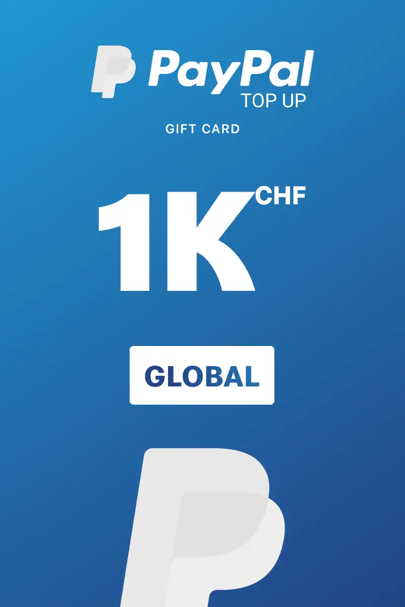 PayPal Instant Top Up 1000 CHF Gift Card (Global) - Digital Key